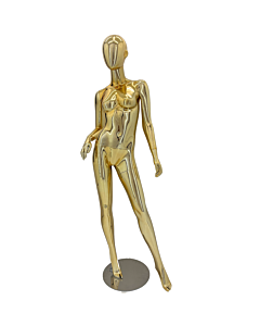 FEMALE GOLD CHROME MANNEQUIN WITH REMOVABLE HEAD (MAF-BODY10/GOCH)