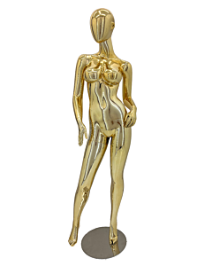 GOLD CHROME FEMALE BRAZILIAN MANNEQUIN WITH REMOVABLE EGG HEAD  (MAF-BRZ-2/GOLD)