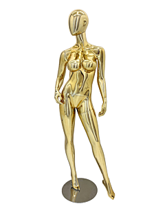 GOLD CHROME FEMALE BRAZILIAN MANNEQUIN WITH REMOVABLE EGG HEAD  (MAF-BRZ-5/GOLD)