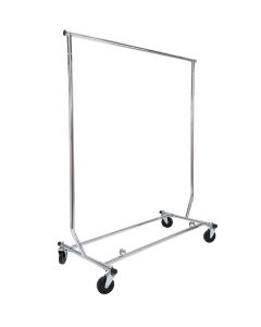 Collapsible/Folding Rolling Clothing/ Garment Rack Salesman's Rack w/ 4 Wheels (RS-1)