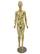 GOLD CHROME FEMALE MANNEQUIN WITH REMOVABLE EGG HEADMAF-BODY3/GOLD