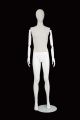 FEMALE LINEN FABRIC EGG MANNEQUIN W/ WHITE WOOD ARMS (MAF-ARM2-1/WHLN)  
