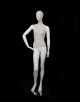 MIXED FABRIC MANNEQUIN MATTE WHITE WITH LINEN FABRIC AND REMOVABLE HEAD (MAF-S2-102/WHLN)