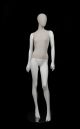 MIXED FABRIC MANNEQUIN MATTE WHITE WITH LINEN FABRIC AND REMOVABLE HEAD (MAF-S2-103/WHLN)