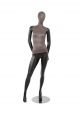 MIXED FABRIC MANNEQUIN MATTE BLACK WITH DISTRESSED LEATHERETTE FABRIC AND REMOVABLE HEAD (MAF-S2-104/BLLE)