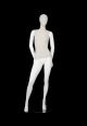 MIXED FABRIC MANNEQUIN MATTE WHITE WITH LINEN FABRIC AND REMOVABLE HEAD (MAF-S2-104/WHLN)