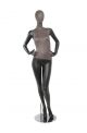 MIXED FABRIC MANNEQUIN MATTE BLACK WITH DISTRESSED LEATHERETTE AND REMOVABLE HEAD (MAF-S2-105/BLLE)