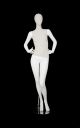 MIXED FABRIC MANNEQUIN MATTE WHITE WITH LINEN FABRIC AND REMOVABLE HEAD (MAF-S2-105/WHLN)