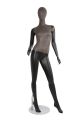 MIXED FABRIC MANNEQUINS MATTE BLACK WITH BLACK LEATHERETTE W/ REMOVABLE HEAD  (MAF-S2-107/BLLE)