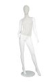 MIXED FABRIC MANNEQUINS MATTE WHITE WITH LINEN FABRIC W/ REMOVABLE HEAD  (MAF-S2-107/WHLN)