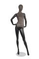 MIXED FABRIC MANNEQUINS MATTE BLACK WITH BLACK LEATHERETTE W/ REMOVABLE HEAD  (MAF-S2-108/BLLE)