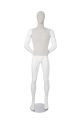 MIXED FABRIC MALE MANNEQUIN MATTE WHITE WITH LINEN FABRIC AND REMOVABLE HEAD (MAM-S2-104/WHLN)